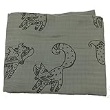 Bambino Land Muslin Swaddle Blanket – Solidプリント(グレーFox )