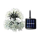 LEDHOLYT 6.5M 21ft 30LEDs Solar Powered Peach Blossom Warm White String Light Christmas Festival Dec