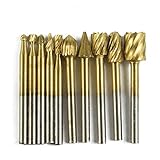 SNHUATONG 10pcs/セット 新 木彫り彫刻ナイフ HSS チタンドレメルルーティングロータリーミリングファイルカッター ドリルビットセット (金)ツール