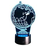 Earth globe DIY 3d Illusion Atmosphereクリエイティブ装飾夜ランプLED電球USB Holiday Night Light with 7色変更