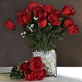 tableclothsfactory 84芽人工バラウェディングFlowers Bouquets SALE – ブラックとレッド