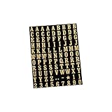 hy-ko数字と文字ゴールドonブラック3 / 8 "
