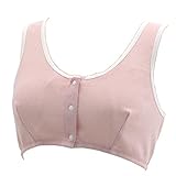 アメジスト 前開きブラ ボーダーピンク Lサイズ