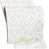 ＜大光 袋帯 礼装用 仕立て上がり＞ 西陣織 礼装 正絹 フォーマル 販売 購入 六通 古典柄 七宝繋ぎ シルバー 白 絹 仕立て済み fo-253