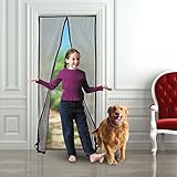 磁気スクリーンドアのメッシュcurtain- Best for keeping fresh air in andバグアウト – 100 % Heavy DutyメッシュComes with Velcr