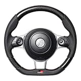 REAL(レアル)ステアリング【トヨタ86(ZN6後期)/スバルBRZ(ZC6後期)/GRMN/GR/GRスポーツ】ブラックカーボン (レッド×ブラックユーロステッチ) GRM-BKC-RD