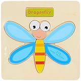 POTOJP 木製パズル 小さな立体パズ 立体の木製組立キット　 トンボ (24種類展開)　 Mini 3D Puzzle Kids Educational Funny Toy　積み木　木のおもちゃ 