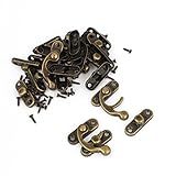 uxcell ボックスラッチ　アンティーク ボックス 左側のラッチ フック ウッド ボックス 装飾 ブロンズトーン ２０個 ネジ