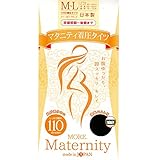 (モア)MORE 日本製 110デニール マタニティ 着圧タイツ M-L ブラック 前後マチ付 調整ベルト付き