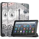 For Fire HD 8 2020 ケース Fire HD 8 2022 第12世代 カバー 【Jinmdz】軽量 薄型 耐衝撃 傷防止 PU レザー スマートカバー ハード 背面 三つ折り スタンド オートスリープ ウェイクアップ 機能 Fire HD 8 スマートケース