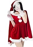 TUAHOUS サンタ コスプレ レディース セクシー ストール ケープ 手袋付き 大人用 クリスマス ミニスカサンタ 豪華セット