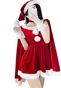 TUAHOUS サンタ コスプレ レディース セクシー ストール ケープ 手袋付き 大人用 クリスマス ミニスカサンタ 豪華セット