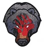 ワッペン屋Dongri 立体刺繍 ベルクロワッペン パッチ ミリタリー アニマル A0406 (クマ(黒))