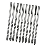 B Blesiya 10個入り　6mm　ドリル刃　ストレートシャンク　チタンコーティング　ツイストドリルビット　多用途　ブラック