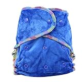 エルフ ベビー(Fairy Baby) ベビー用 ダブルブレスト TPU防水膜 漏れ防止 通気竹綿 おむつカバー+竹繊維おむつ2枚 ブルー