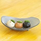 苔盆栽 モスモス モスコトリ ３匹 受け皿（黒）セット