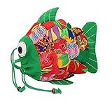 魚のスタイルハンドメイドショルダーバッグ、スクールバッグ、女性のための女性の女性、緑