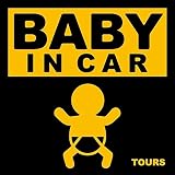 BABY IN CAR マグネット オレンジ×ブラック (12cm×12cm)(日本製) ベビーインカー
