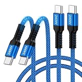 240W高速充電 タイプCケーブル iPhone17充電 0.9m/2本 pd対応 &データ転送 USB C ケーブル C to C 耐久ナイロン Type-C 充電けーぶる iPhone15-17シリーズ、iPad Pro/Air、MacBook、Galaxy S25、AQUOS sense8、OPPO、Xiaomi、Google Pixel、SONYなどUSB C機種対応