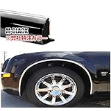 JX-SHOPPU 車用 フェンダーモール 幅8mm 長さ6m ビス止め対応 ツライチ ハミタイ ドレスアップ カスタムパーツ 保護 フェンダー 外装 Fender Mole (メッキブラック2)