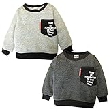 (チャコール/95cm)ベビー服 男の子 トレーナー 長袖 裏起毛 ロゴプリント 胸ポケット タグ装飾 男児 ベビー