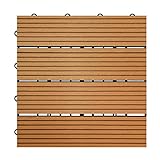 【HY】 ウッドデッキ 人工木　樹脂　ウッドパネル ウッドタイル　27枚入り 厚さ22mm　全6色　３タイプ　ジョイントタイル　デッキ　　腐りにくい　ガーデン　ベランダ庭　玄関 (Aタイプ_27枚, 