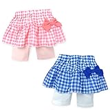 ベビー服 女の子 4分丈 スカッツ ボトム Dolly Ribbon ドーリーリボン チェック柄 リボン 女児 ベビー (2.ブルー/95cm)