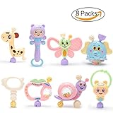 Foreast 8 pcs Baby Rattlesセット幼児Teether Toys BPAフリーカラフル動物図形 FOREAST 8 PCS Rattles