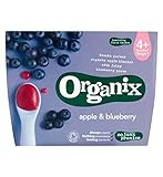 Organix Apple & Blueberry 4+ Months Stage 1 4 x 100g (Pack of 2) - Organixリンゴ＆ブルーベリー4+ヶ月のステージ1 4×100