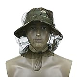 k-outdoor 防虫ネット帽子 蚊よけヘッドネット メッシュネット 虫除けと紫外線対策 モスキートガード 園芸 農作業 釣り ハイキング アウトドア (迷彩)