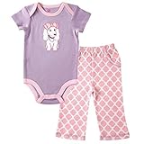 Hudson Baby Bodysuit Vest & Bottoms Set (9-12 Months, Purple Puppy) by Hudson Baby