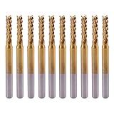 10個のチタンコーティングされた3.175mm 1/8 "シャンク2.5mmの彫刻ビットラッピングカッターCNCスレッディングミリングビット