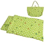 【限定デザイン】 ロディ(RODY)　お昼寝ふとん4点セット(掛け布団 / 敷き布団 / 枕 / キャリーバッグ) (ドットライム)