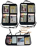 キックマット+ Backseat自動トランクオーガナイザー|シートプロテクターfeaturingストレージfor Ipadタブレットおもちゃドキュメントマップ| Suitable for VAN、車、