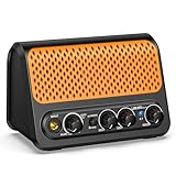 LEKATO ギターアンプ 小型 10W ミニアンプ エレキギターアンプ ヘッドホン Bluetooth クリーン/オーバード AUX IN 2つサウンドチャンネル オレンジ