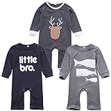 ベビー　子供服　綿　長袖　ロンパース　アルファベッ/ヘラジカ/小魚プリント　超柔らかい　可愛い　赤ちゃん　新生児　出産祝い　普段着　0-18M (95, アルファベッ)