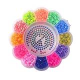 AteaMart DIYビーズ (キット内容: 5mm 1200ピース+1個ペグボード+12色アイロンペーパー) FORクリスマスギフトセット並行輸入品