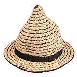 Plus Nao(プラスナオ) 帽子 ニット帽 とんがり帽 ハット キッズ 子供用 男女兼用 小物 ボーダー柄 麦わら帽子風 防寒対策 あったか カジュアル - ワイン