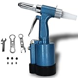 PlumRiver エアーリベッター エアー工具 リベッター アルミリベット ステンレスリベット 切削工具 穴開け エアリベッター ブルー