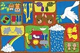 Kid Carpet FE772-22A Noah's Animal Friends Nylon Area Rug 4' x 6' Multicolored [並行輸入品]