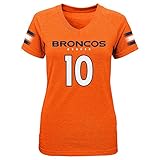 NFL Girls 7 – 16 Emmanuel Sanders Denver BroncosメインストライプVネックName & Number半袖Tシャツ、スモール/（7 – 8）、オレンジ