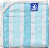 エムール ベビー用 ガーゼケット 90×120cm イカリボーダー 日本製 アクアブルー [Baby Product]