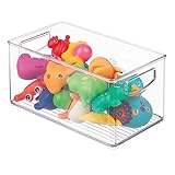 mDesign Kids ToyストレージオーガナイザーBin for Stuffed動物、人形、ブロック – クリア