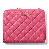 Sweet Mommy 母子手帳ケース 2人用 大きめサイズ キルティングレザー風 ショルダー 2WAY マルチケース チェーンストラップ付 汚れにくい 落下防止用ベルト付き 出産準備 産前産後 ギフ