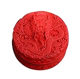 中国のスタイルドラゴン彫刻彫刻漆ジュエリーボックスの2つの作品