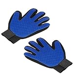 ALLOMN 2pcs Pet Grooming Glove Brush Hair Remover Massage Bath Tool for All Dogs Cats with Long or S