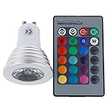 Spevert GU10 4W RGB Top LED Bulb Spot Light 16 Colors Changing LED Light Bulb with 24 Key IR Remote 
