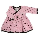 【未熟児】【低出生体重児】【早産児】【NICU】用 ベビー服： 長袖ワンピトップ ガールズドット