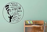 The More That You Read The More Things You Will Know壁ステッカーアートデカール – Large (高さ57 cm x幅57 cmブラック