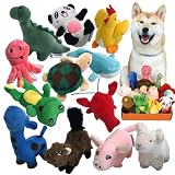 子犬のためのLEGEND SANDY Squeaky ぬいぐるみぬいぐるみ犬のおもちゃパック、小さなぬいぐるみの子犬の噛むおもちゃ 12 犬のおもちゃ きしむ音、小型の中型犬のためのかわいい柔らかいペットのおもちゃ
